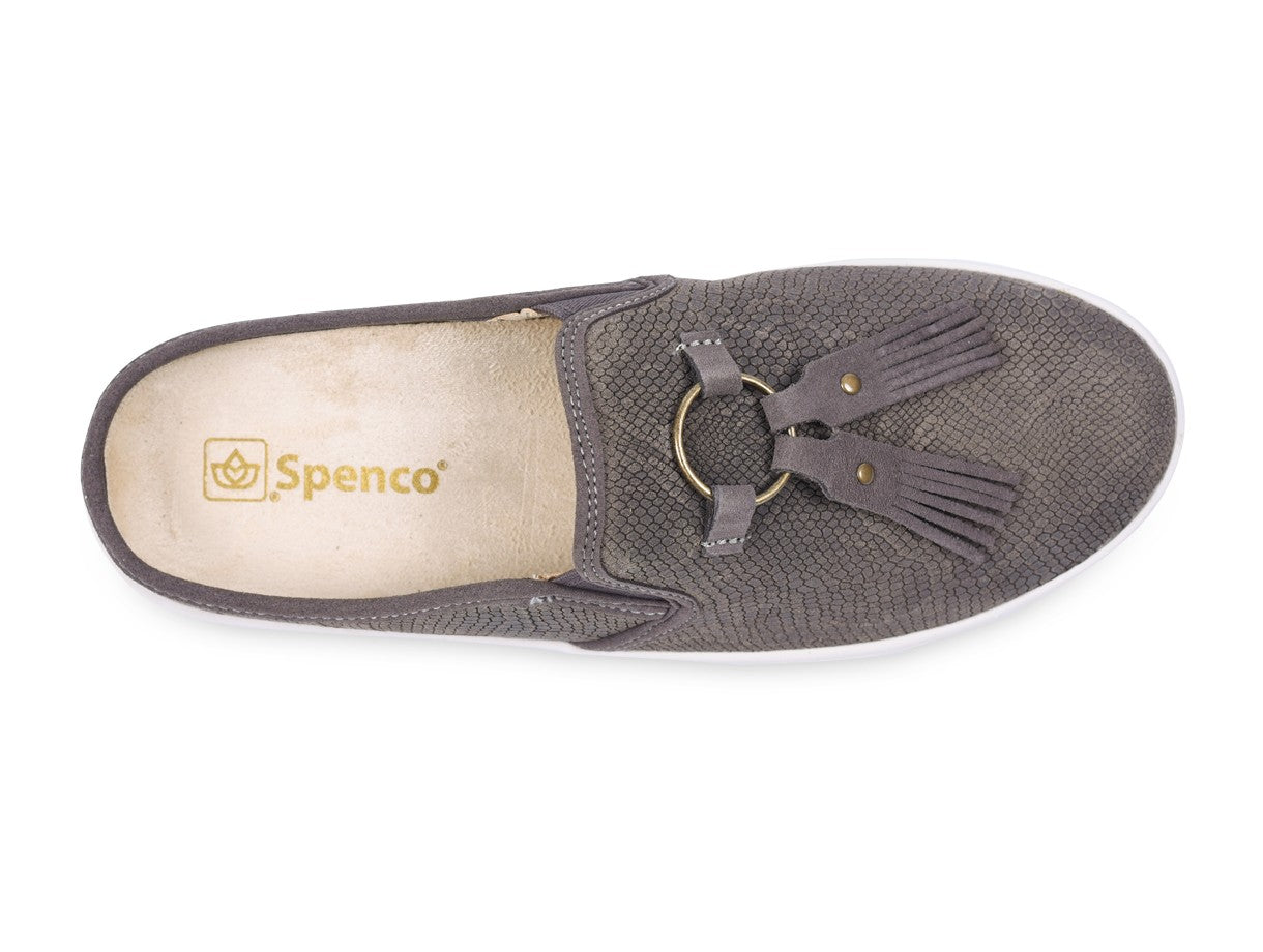 Spenco Bindie Embossed Suede Women's Slip-on - Fossil - Swatch