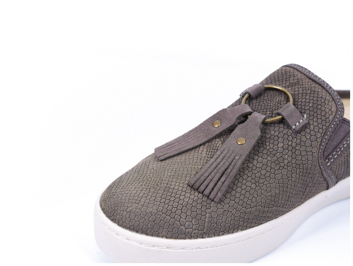 Spenco Bindie Embossed Suede Women's Slip-on - Fossil - Strap