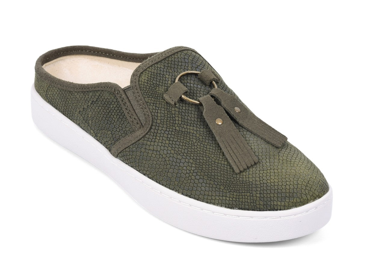 Spenco Bindie Embossed Suede Women's Slip-on - Olive - Pair