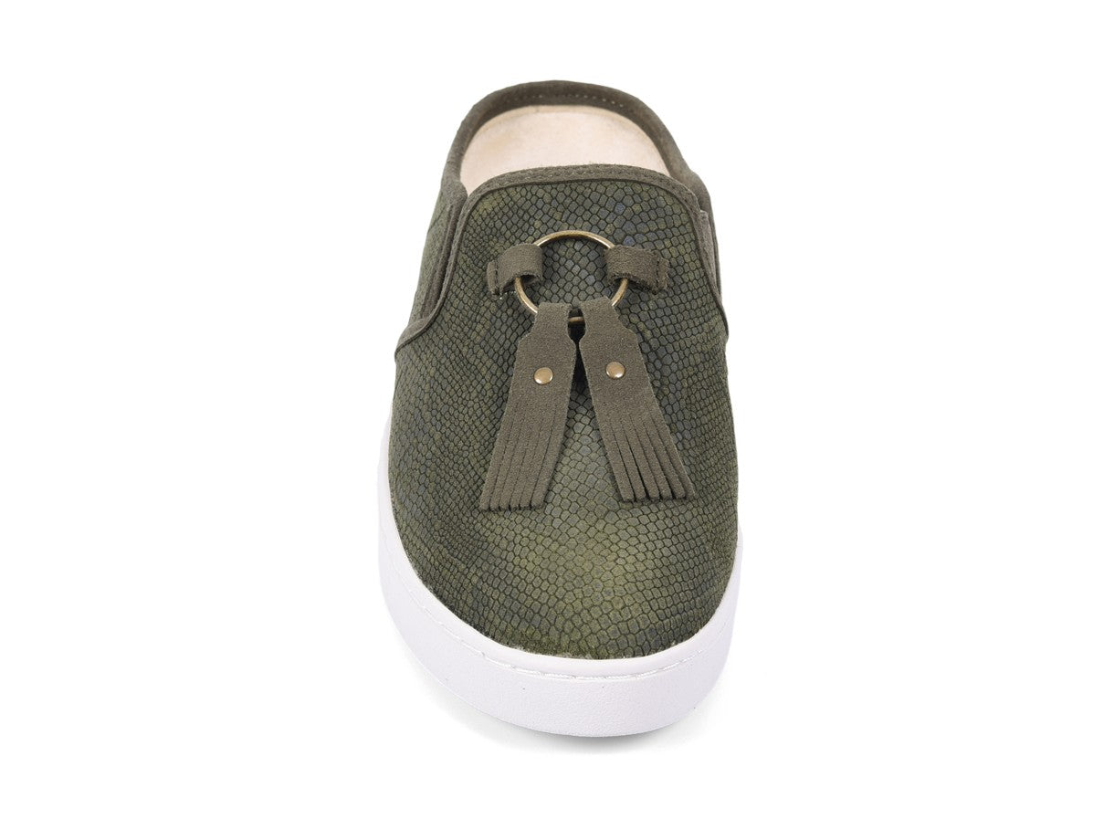 Spenco Bindie Embossed Suede Women's Slip-on - Olive - Top