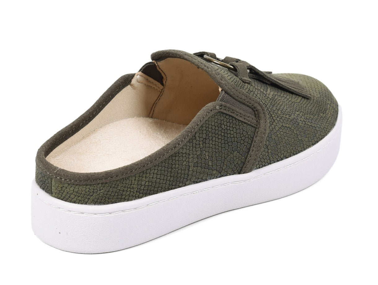 Spenco Bindie Embossed Suede Women's Slip-on - Olive - Bottom