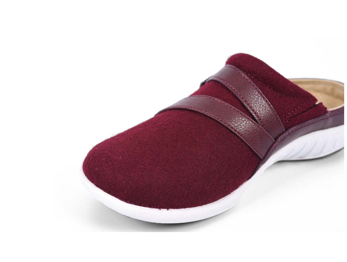 Spenco Ashton Women's Wool Slip-ons - Burgundy - Strap