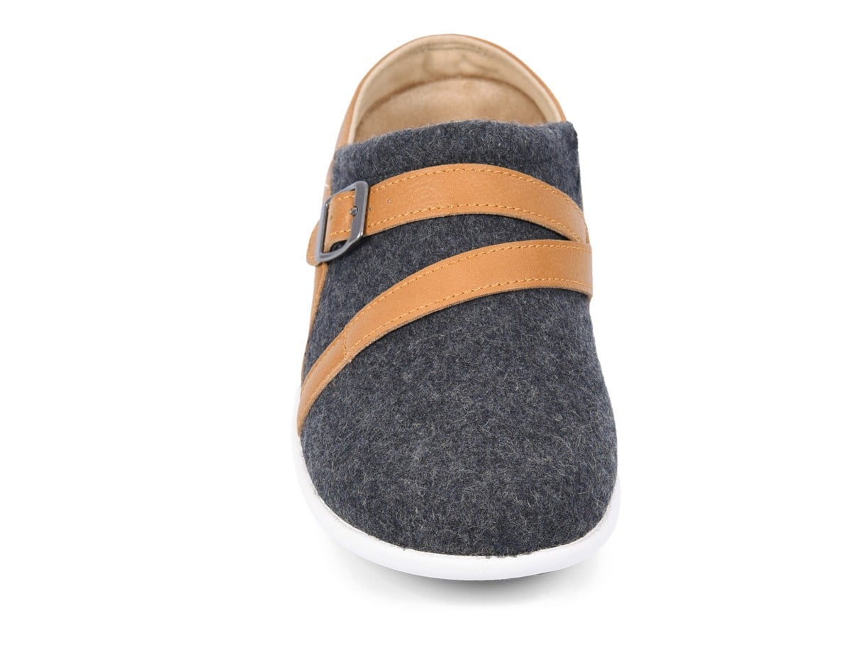 Spenco Ashton Women's Wool Slip-ons - Charcoal/ Tan - Top