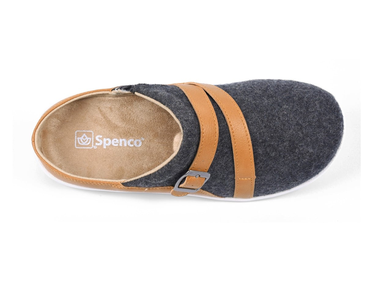 Spenco Ashton Women's Wool Slip-ons - Charcoal/ Tan - Swatch