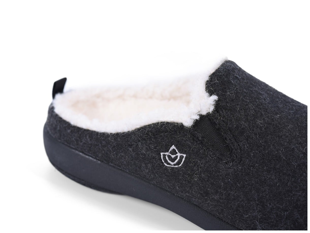 Spenco Dundee Women's Arch Supportive Wool Slippers - Black - 8
