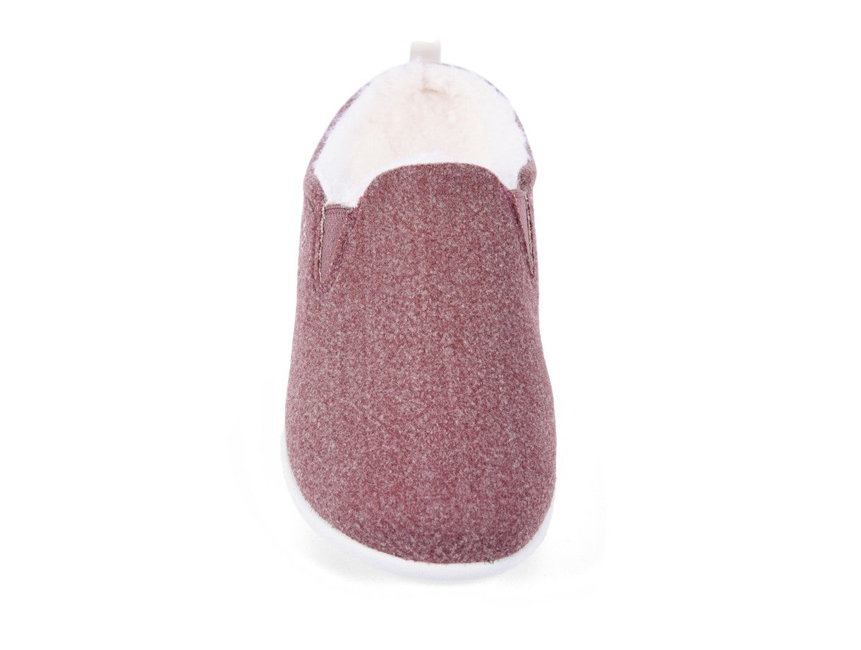 Spenco Dundee Women's Arch Supportive Wool Slippers - Dark Rose - Top