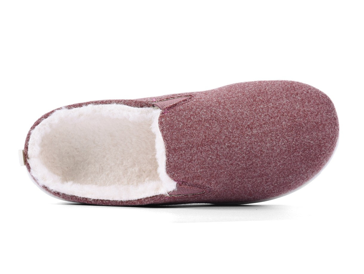 Spenco Dundee Women's Arch Supportive Wool Slippers - Dark Rose - Swatch