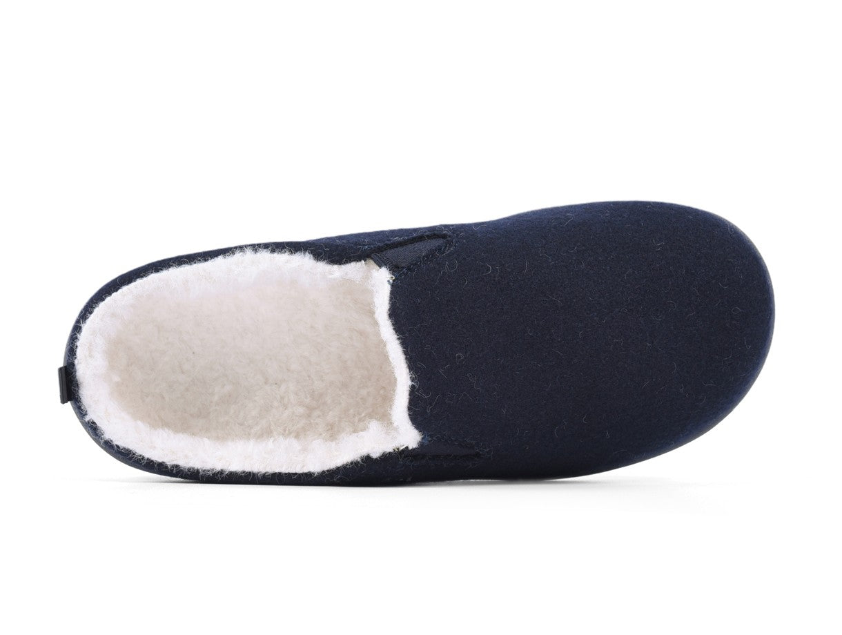 Spenco Dundee Women's Arch Supportive Wool Slippers - Navy - Swatch