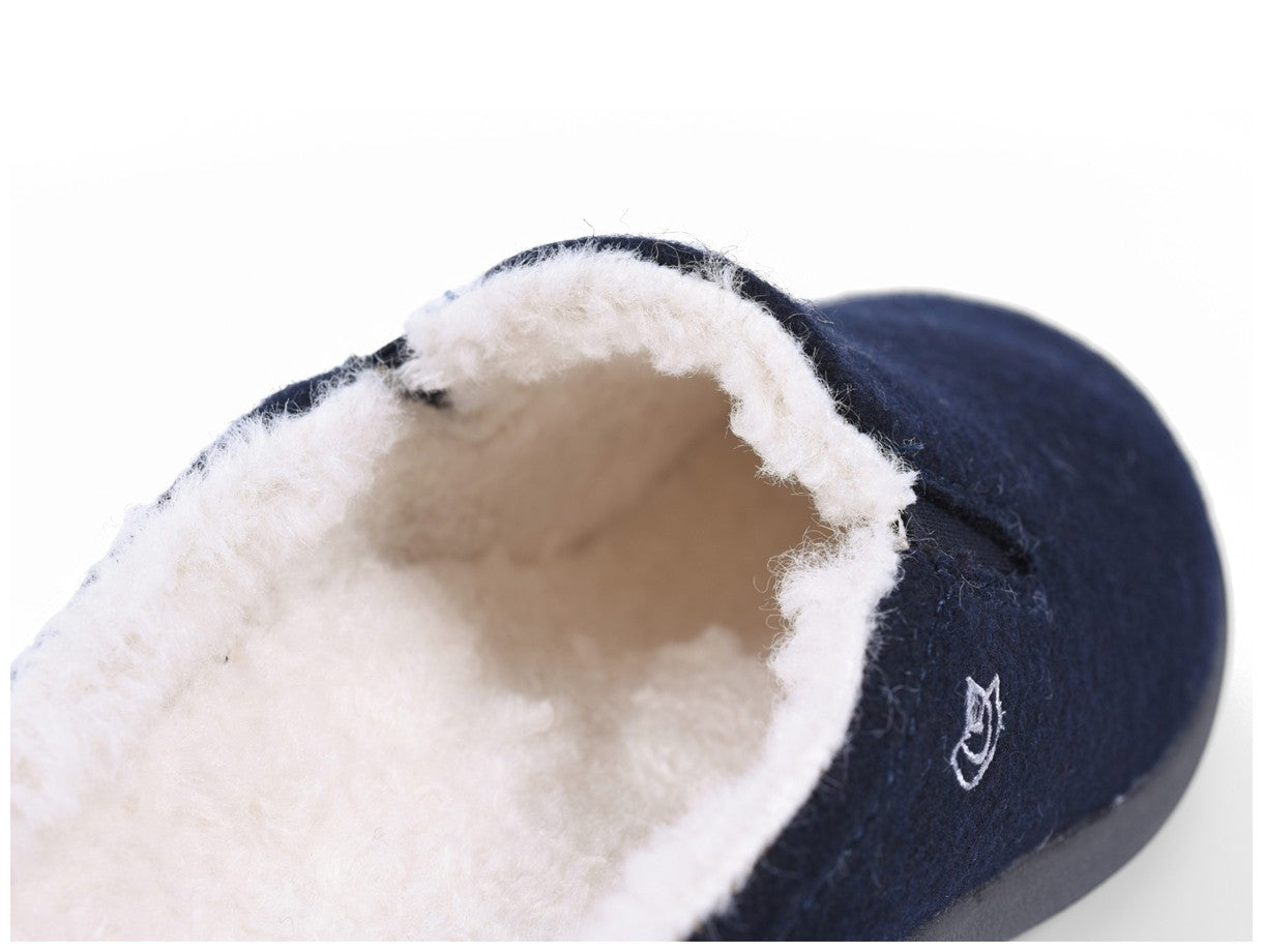 Spenco Dundee Women's Arch Supportive Wool Slippers - Navy - Strap