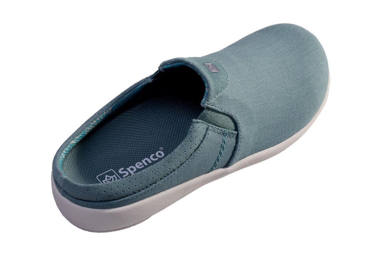 Spenco Siesta Nuevo Perforated Women's Orthotic Slide Shoe - Mineral Blue - Bottom