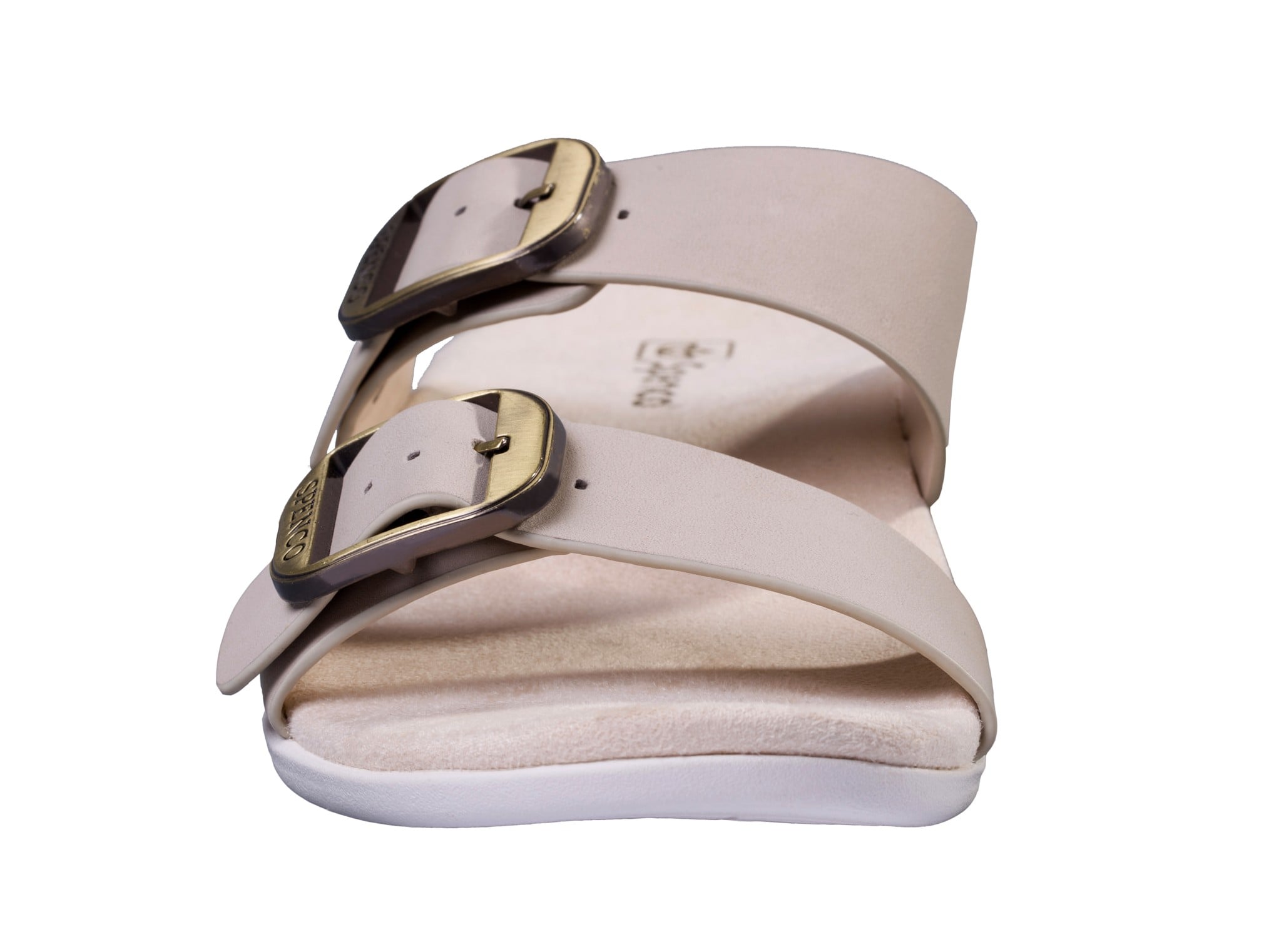 Spenco Vista Slide Women's Leather Arch Support Sandal - Grey Morn - Top