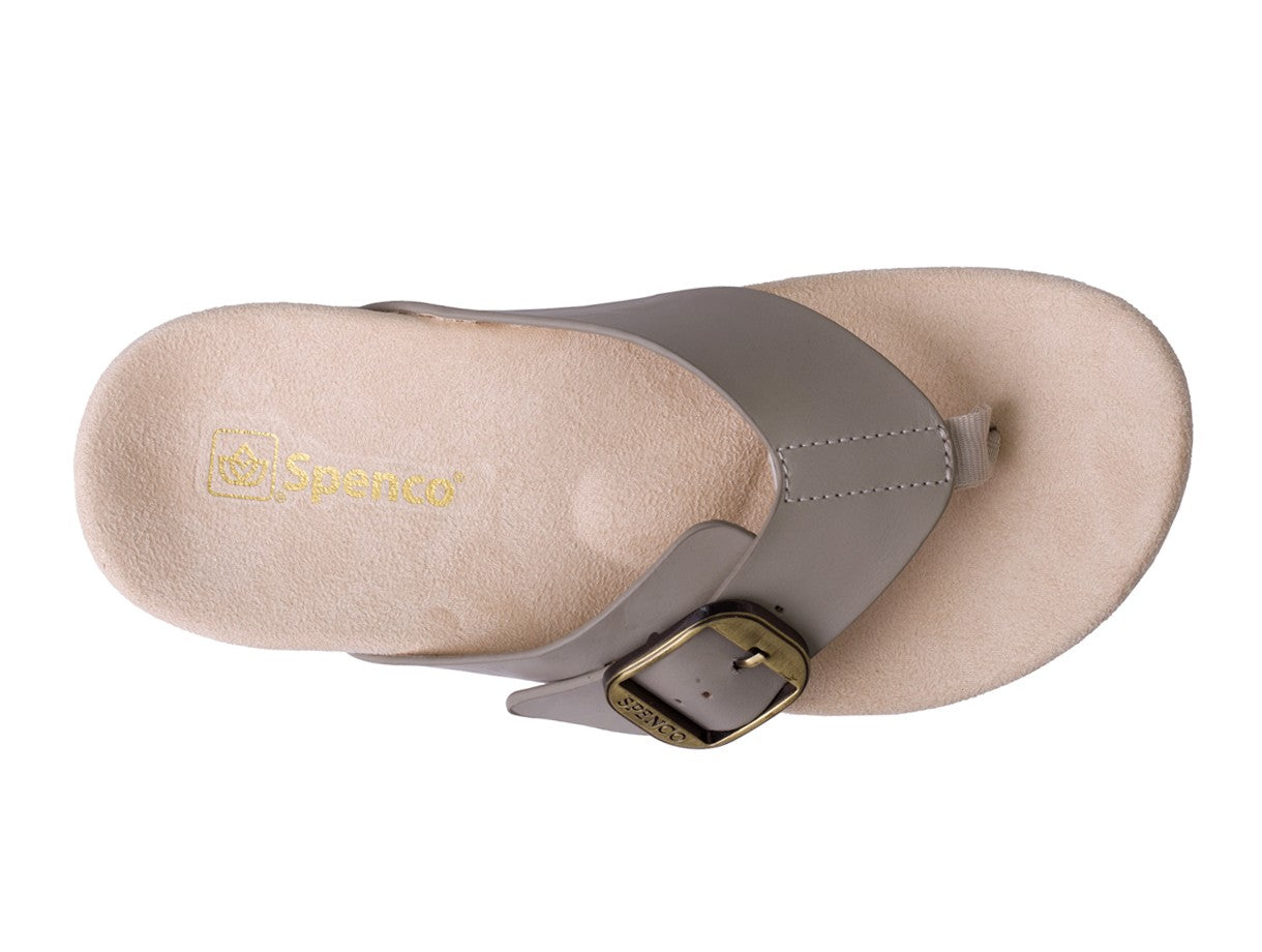 Spenco Sierra Leather Thong Arch Supportive Sandal - Grey Morn - Swatch