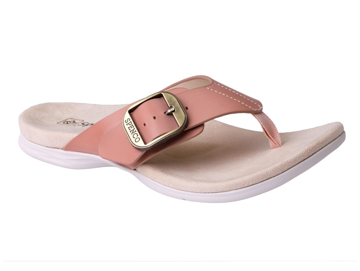 Spenco Sierra Leather Thong Arch Supportive Sandal - Pale Blush - Pair