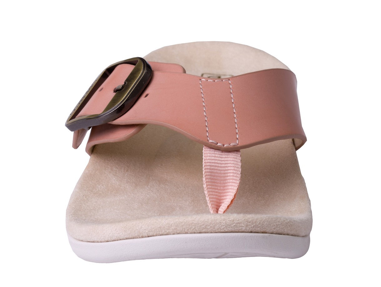 Spenco Sierra Leather Thong Arch Supportive Sandal - Pale Blush - Top