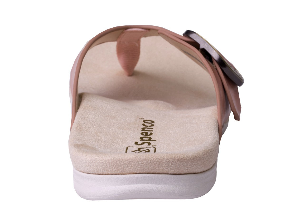 Spenco Sierra Leather Thong Arch Supportive Sandal - Pale Blush - Side