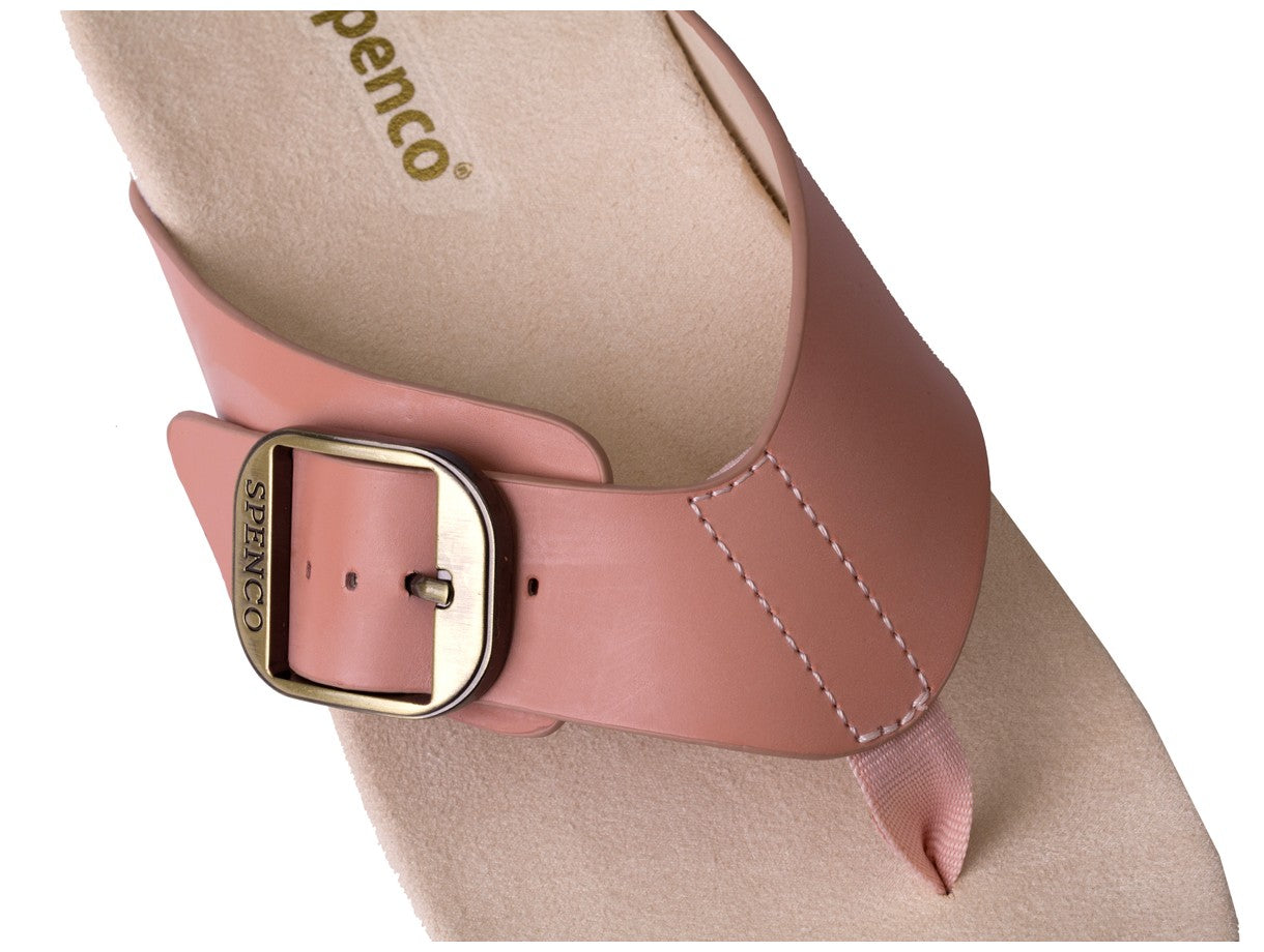 Spenco Sierra Leather Thong Arch Supportive Sandal - Pale Blush - Strap