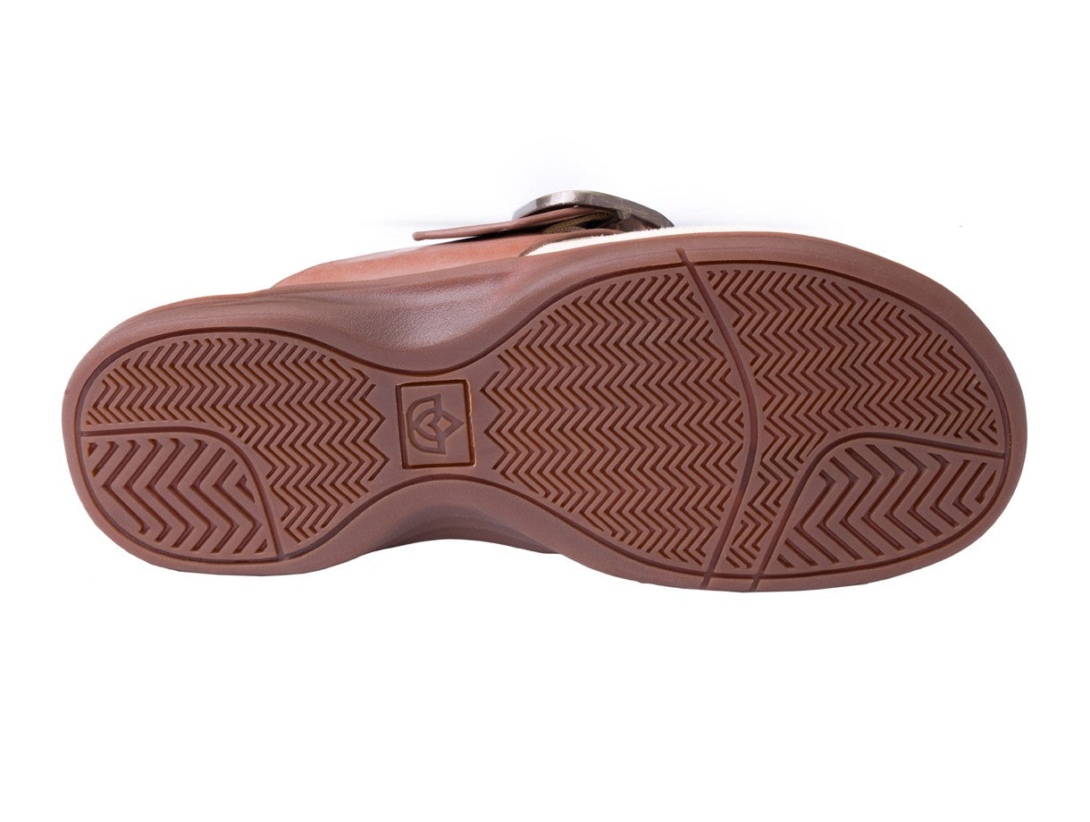 Spenco Sierra Leather Thong Arch Supportive Sandal - Saddle - Side