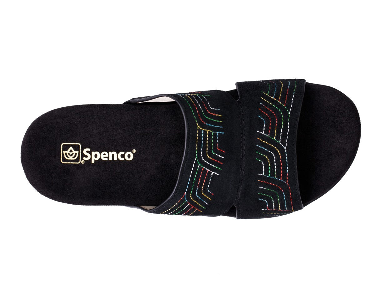 Spenco Twilight Ellie Women's Leather Slide Sandal - Black - Swatch