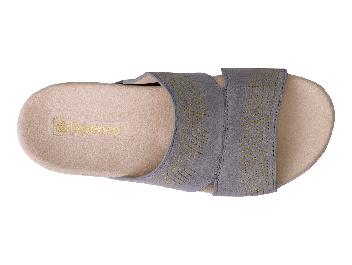 Spenco Twilight Ellie Women's Leather Slide Sandal - Light Grey - Swatch