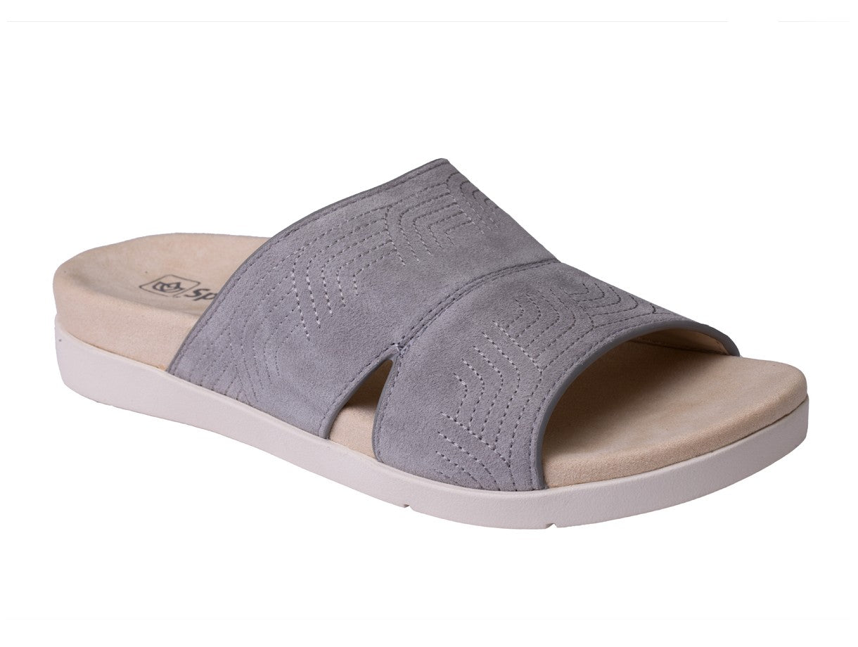Spenco Twilight Ellie Women's Leather Slide Sandal - Wild Dove - Pair