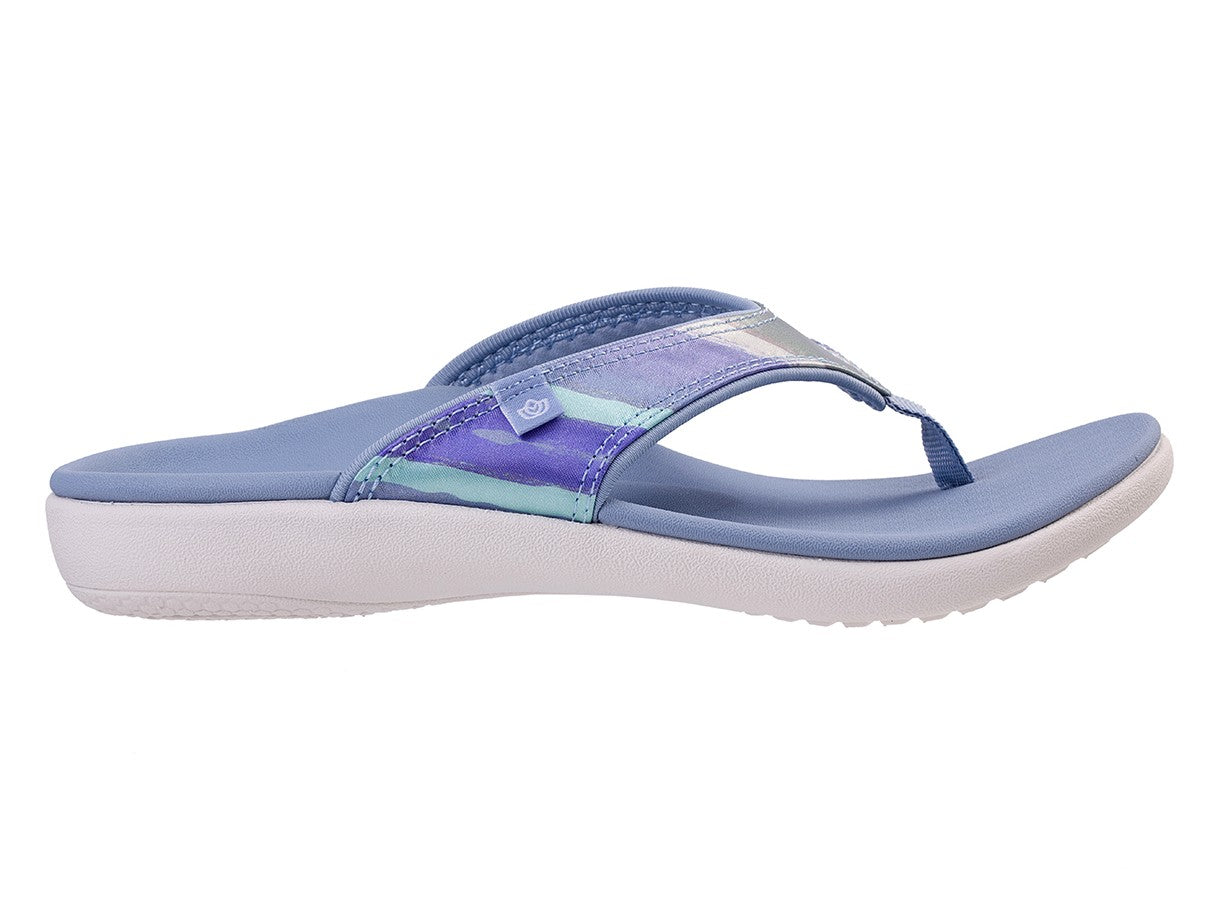 Spenco Yumi Monet Women's Orthotic Thong Sandal - Celestial Blue - Profile