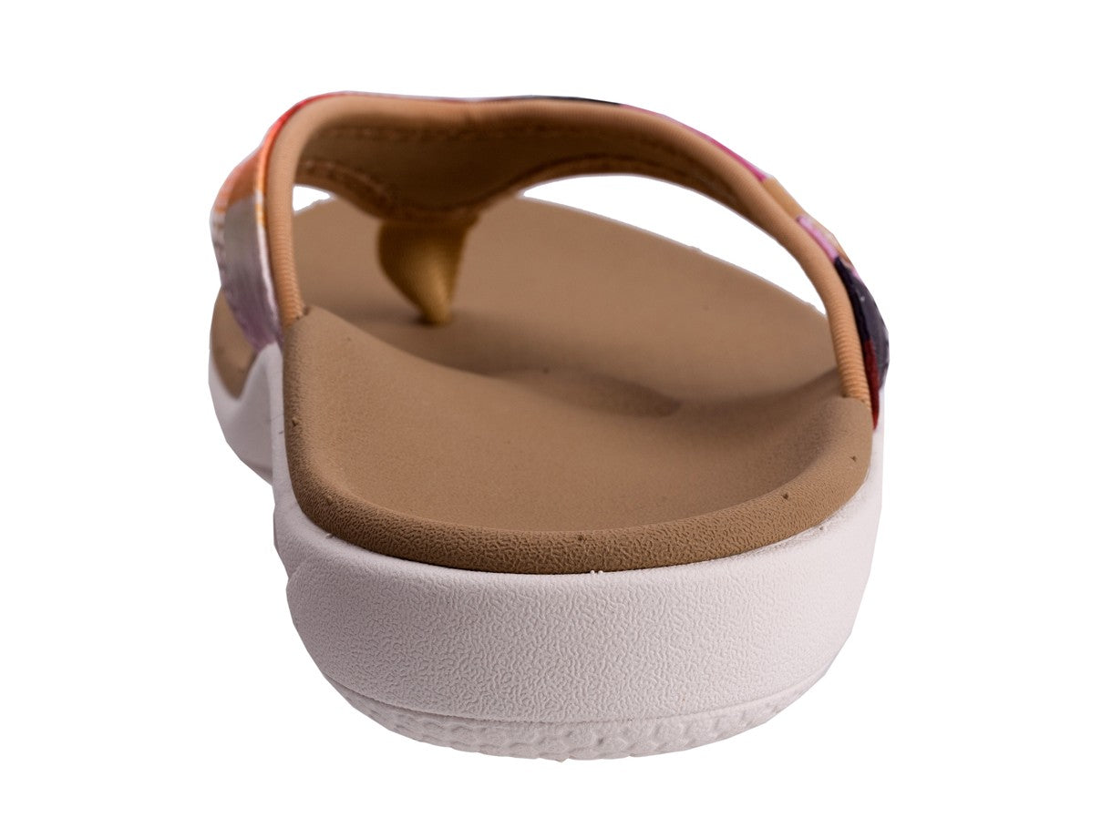 Spenco Yumi Monet Women's Orthotic Thong Sandal - Sunset - Side