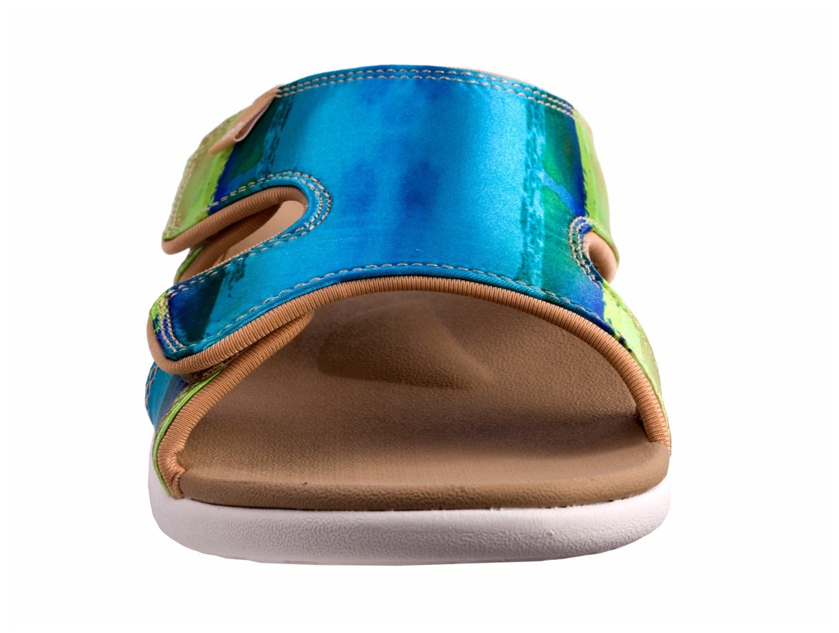 Spenco Kholo Monet Women's Orthotic Slide Sandal - Aqua Sea - Top