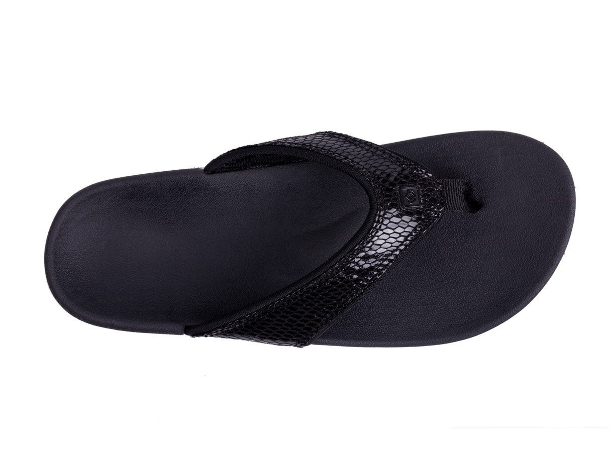 Spenco Yumi Gecko Women's Orthotic Sandal - Black - Swatch