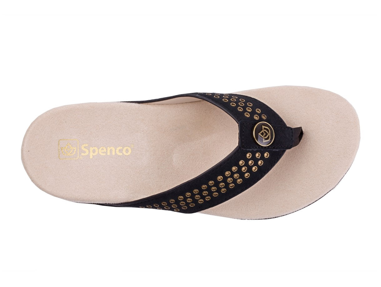 Spenco Laguna Stud Women's Orthotic Sandal - Black - Swatch