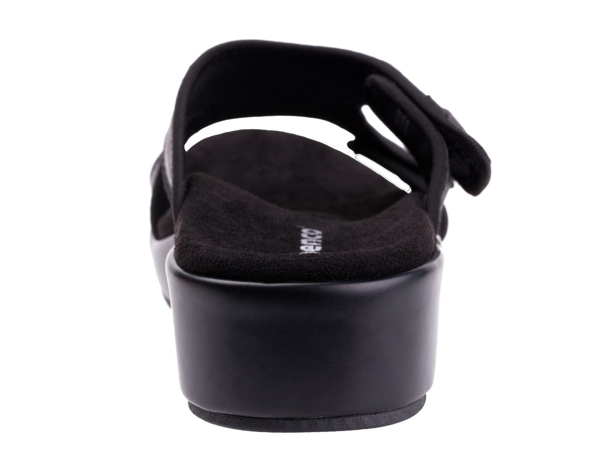 Spenco Karla Adjustable Wedge Sandal - Black - Side