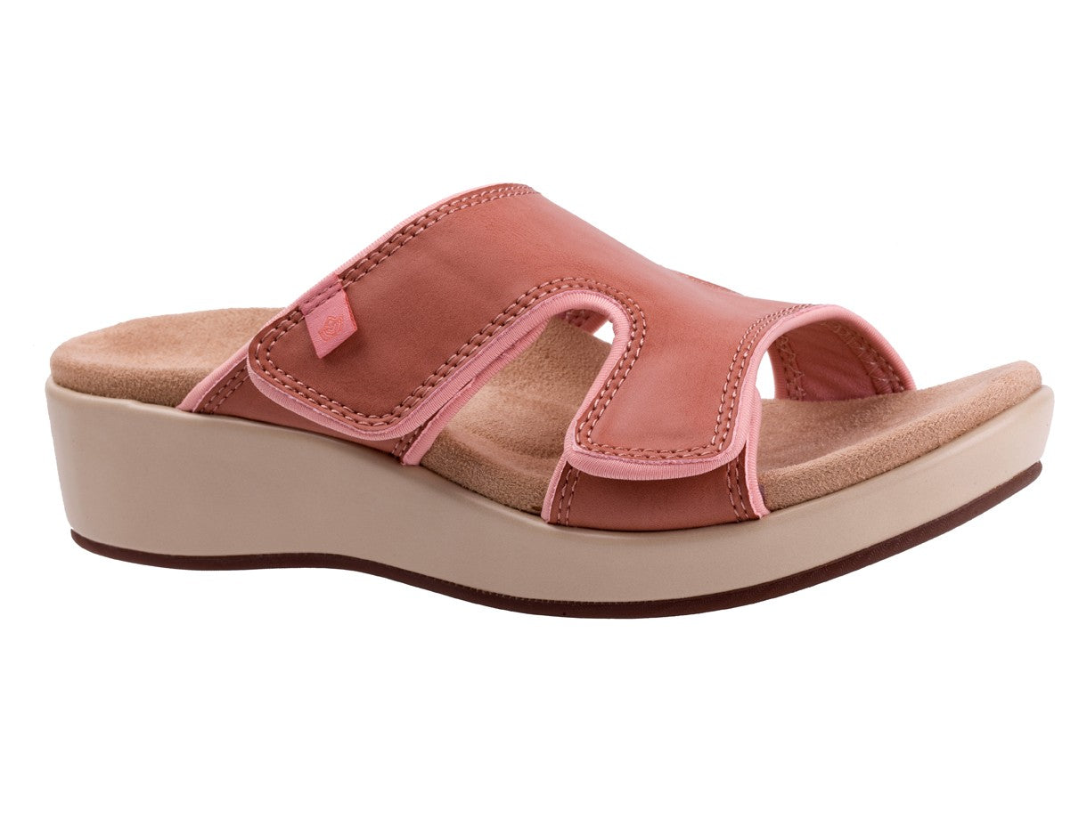 Spenco Karla Adjustable Wedge Sandal - Coral Cloud - Pair