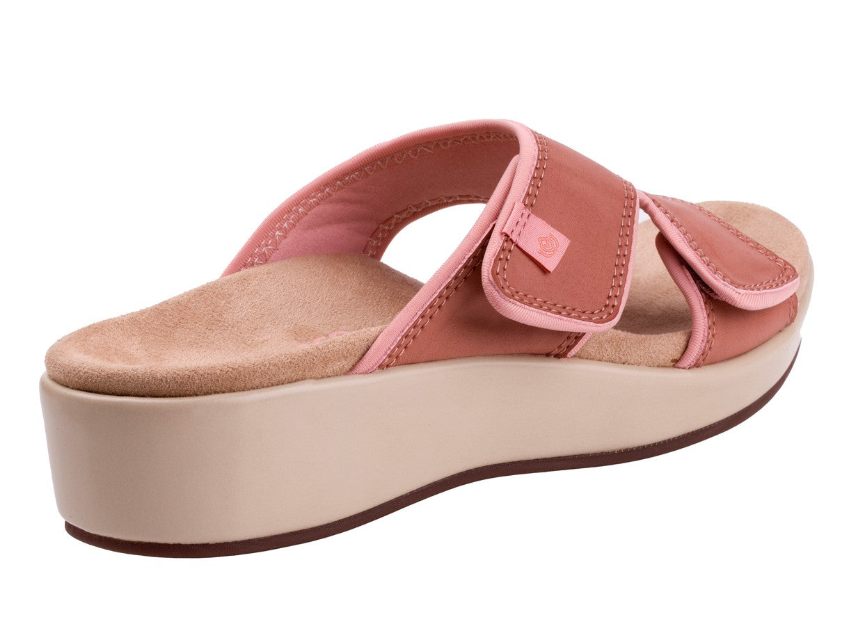 Spenco Karla Adjustable Wedge Sandal - Coral Cloud - Bottom