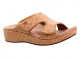 Spenco Karla Adjustable Wedge Sandal - Cork - tn
