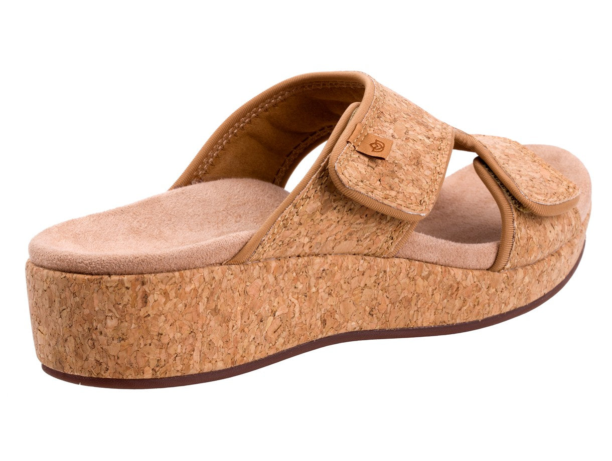 Spenco Karla Adjustable Wedge Sandal - Cork - Bottom