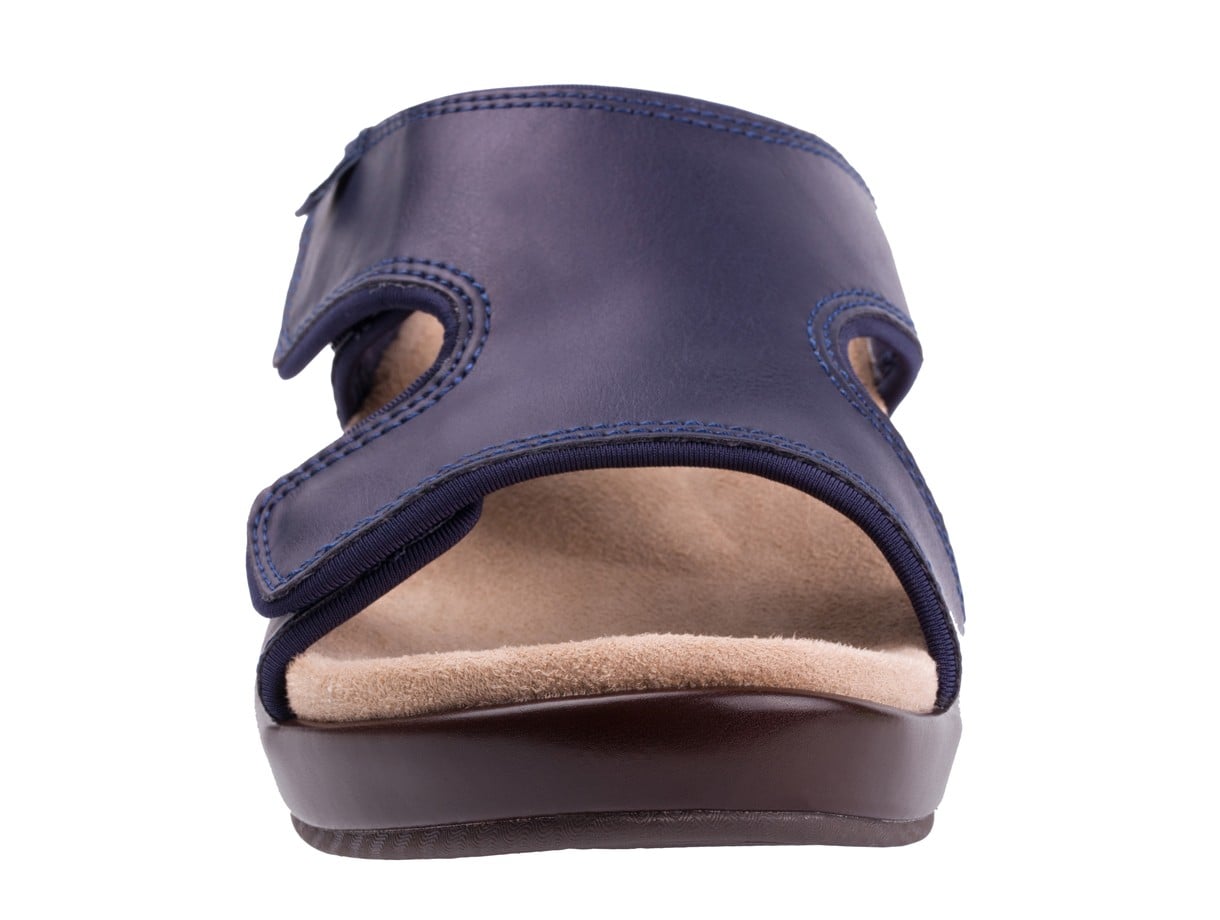 Spenco Karla Adjustable Wedge Sandal - Peacoat - Top