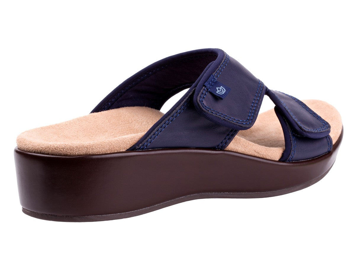 Spenco Karla Adjustable Wedge Sandal - Peacoat - Bottom