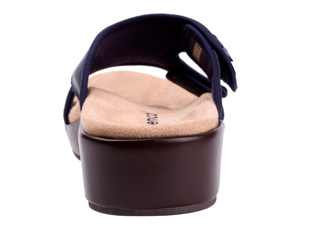 Spenco Karla Adjustable Wedge Sandal - Peacoat - Side