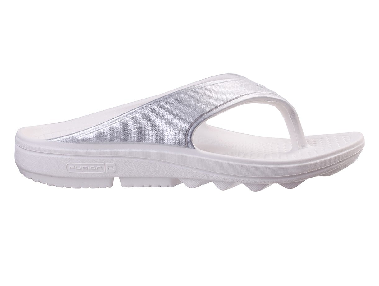 Spenco Fusion 2 Pearlized Women's Supportive Recovery Sandal - Silver - Profile