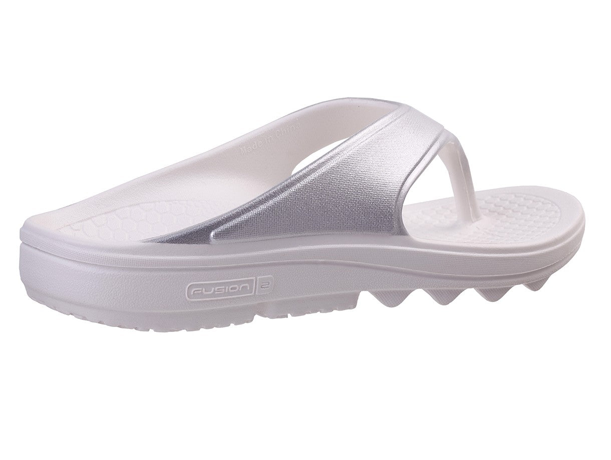Spenco Fusion 2 Pearlized Women's Supportive Recovery Sandal - Silver - Bottom