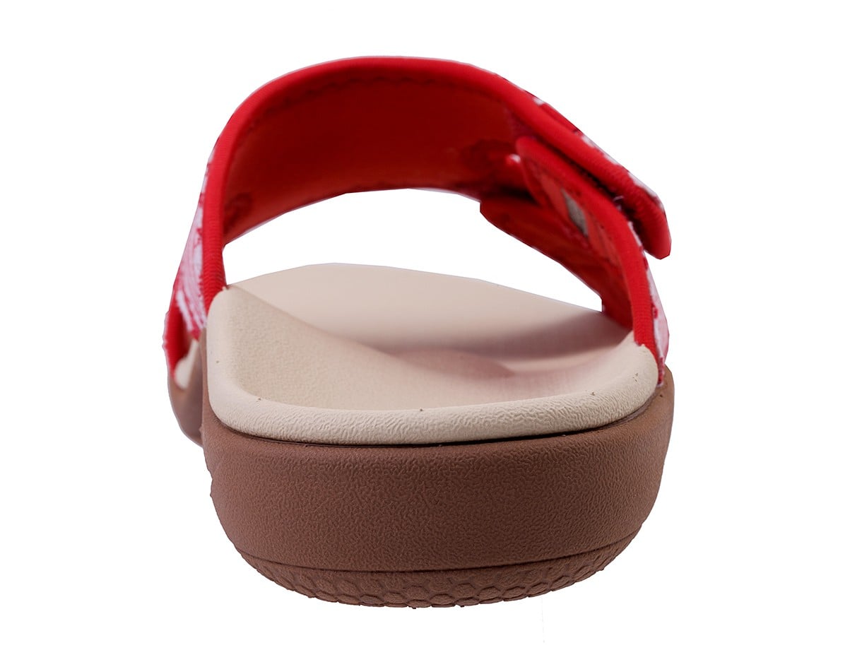Spenco Kholo Stripe Women's Slip-on Sandal - Red - Side