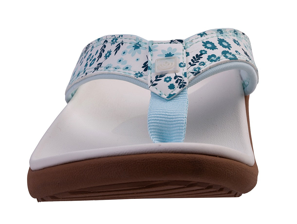 Spenco Yumi Nuevo Floral Women's Supportive Sandal - White - Top