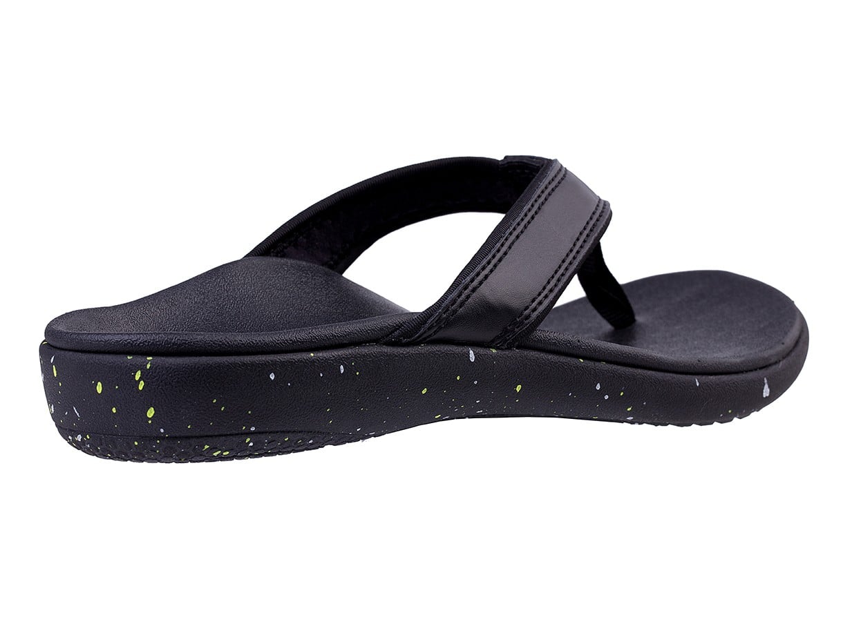 Spenco Yumi Nuevo Speckled Women's Orthotic Thong Sandal - Black - Bottom