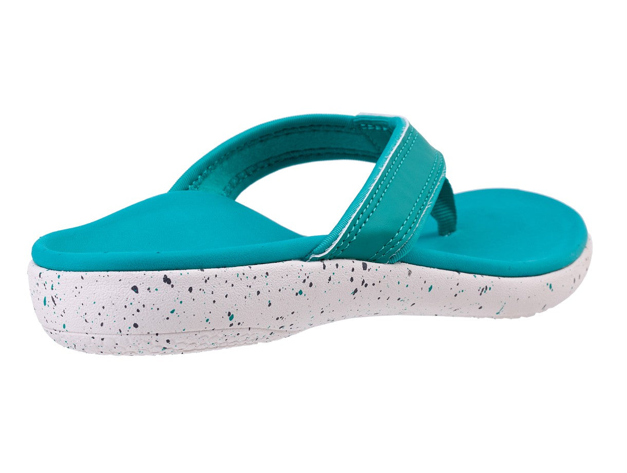 Spenco Yumi Nuevo Speckled Women's Orthotic Thong Sandal - Teal - Bottom