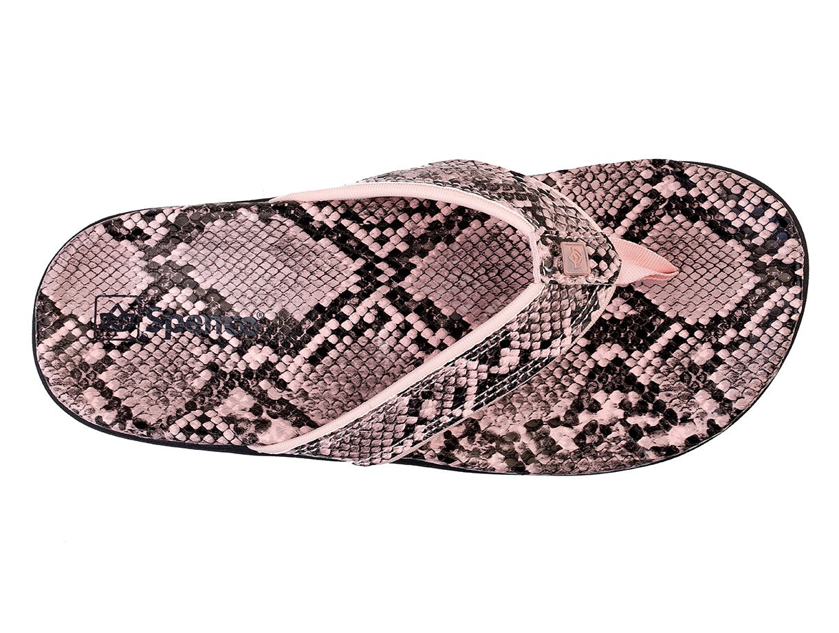 Spenco Yumi Nuevo Snake Women's Orthotic Thong Sandal - Pink - Swatch