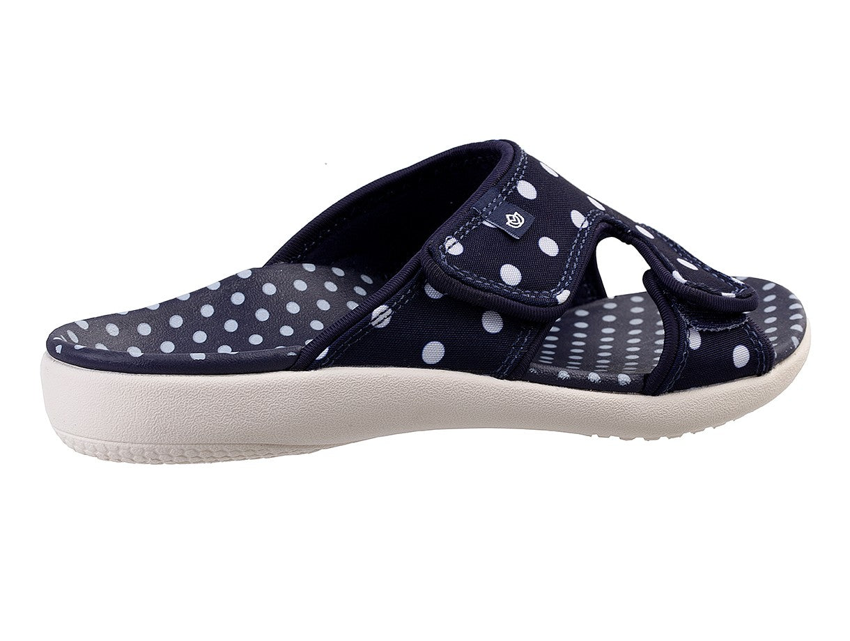 Spenco Kholo Polka Dot Women's Orthotic Slide Sandal - Navy - Bottom