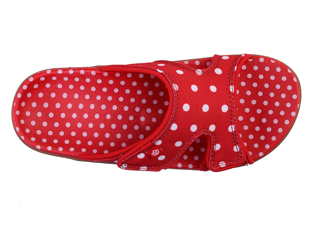 Spenco Kholo Polka Dot Women's Orthotic Slide Sandal - Red - Swatch