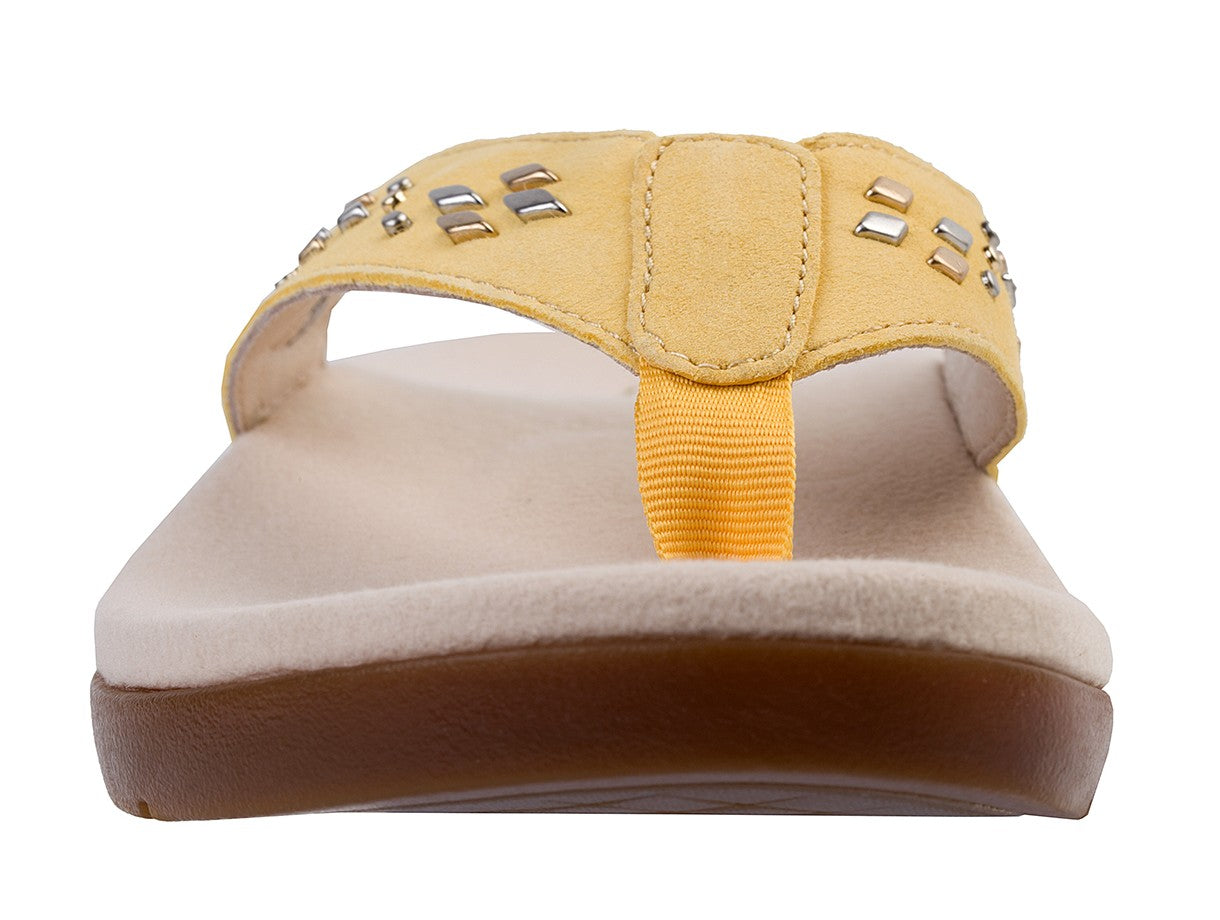 Spenco Laguna Stud Women's Orthotic Suede Sandal - Marigold - Side