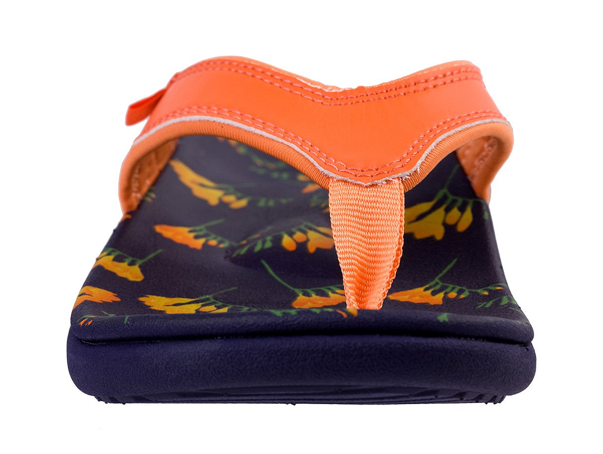 Spenco Yumi Blume Women's Orthotic Thong Sandal - Orange - Top