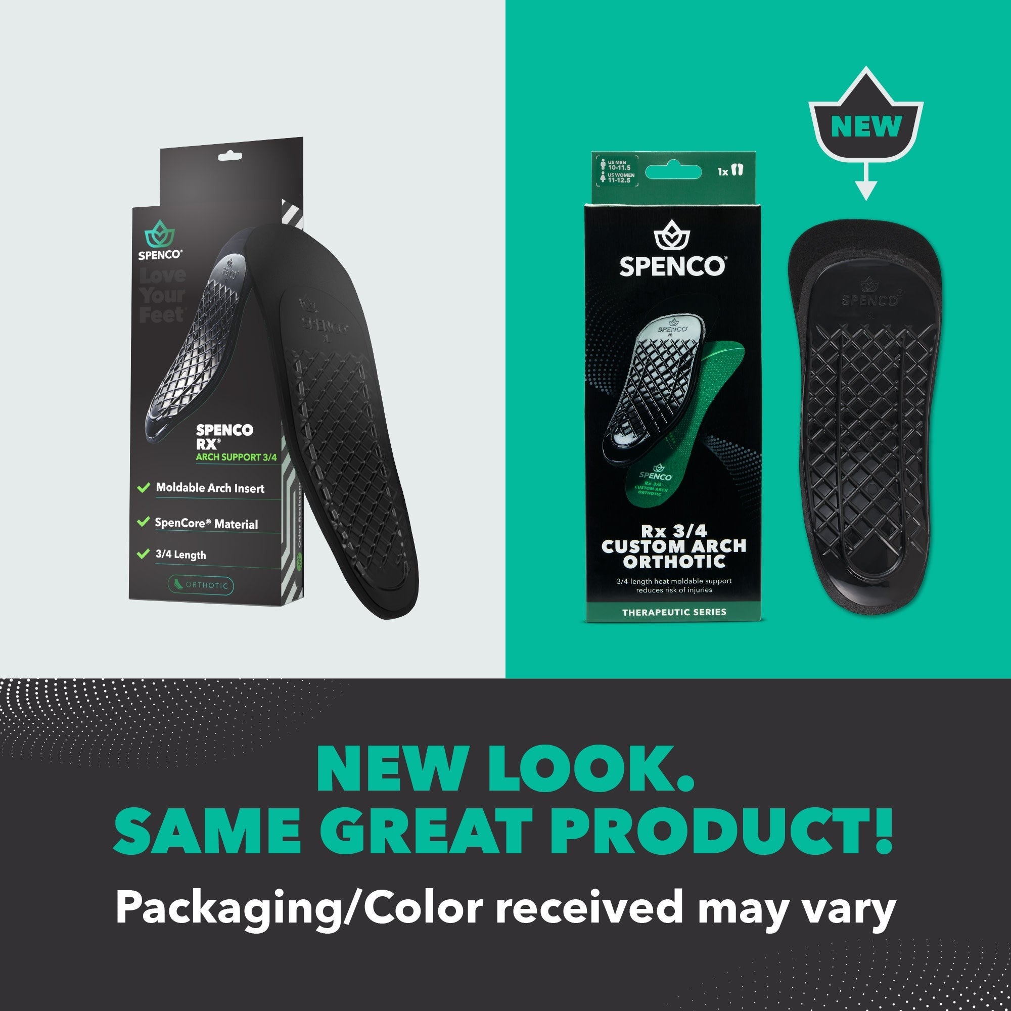Spenco RX 3/4 Custom Arch Orthotic Insole - Orthotic Insole Details - 2