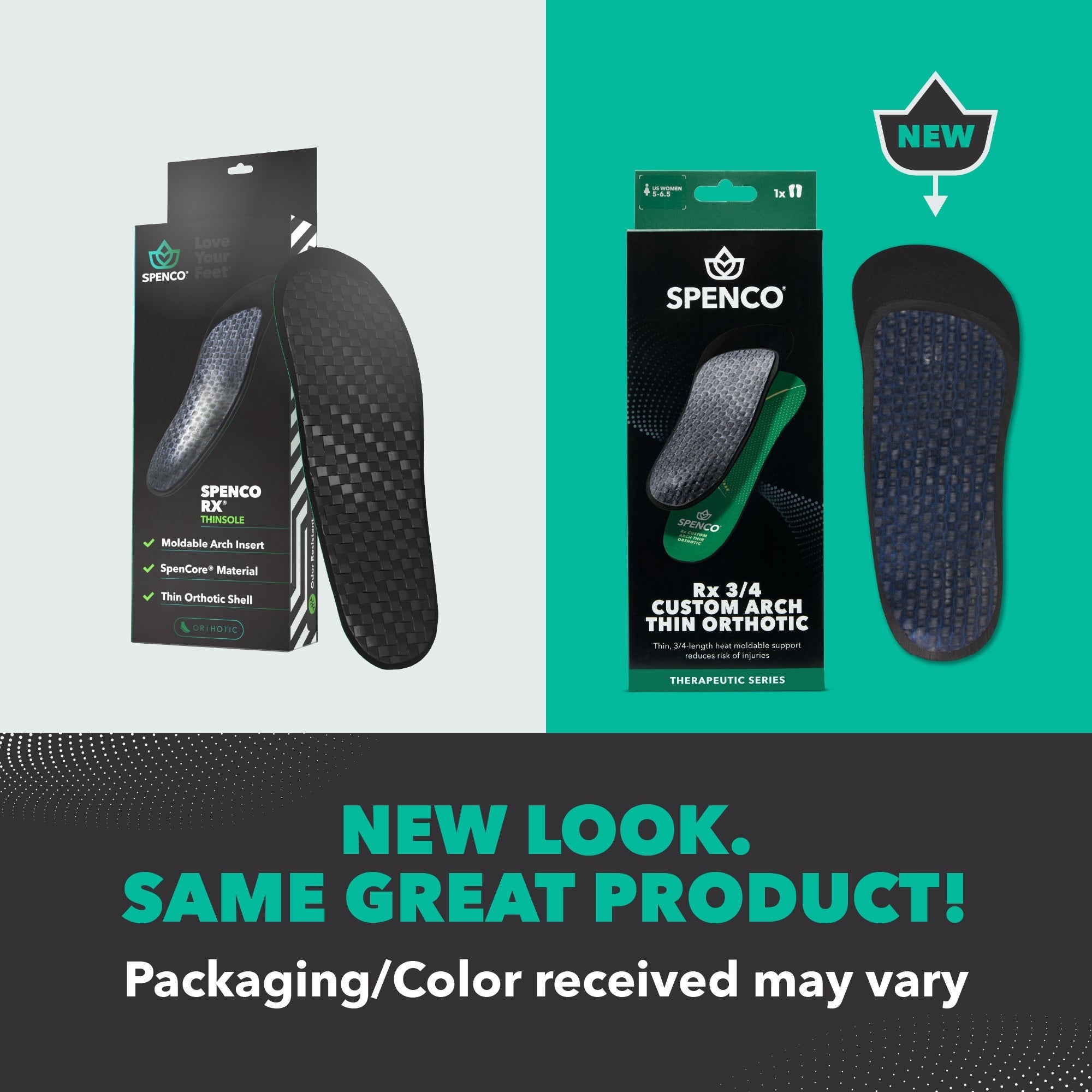 Spenco RX 3/4 Custom Arch Thin Orthotic Insole - Orthotic Insole Details - 2